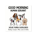 Personalized Dog Doormat – Good Morning Human Servant Custom Pet Mat with Names