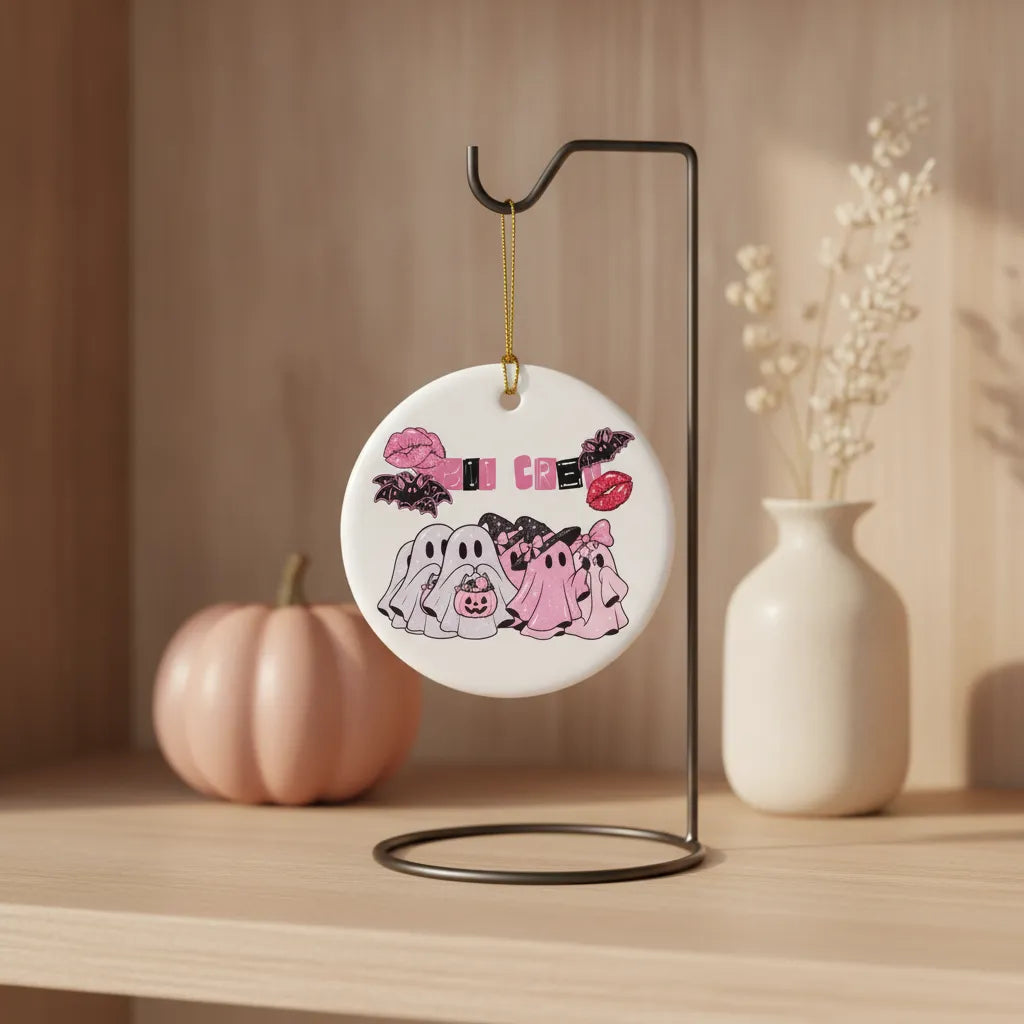 Boo Crew Personalized Ceramic Ornament – Custom Ghost Friends & Text