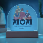 Personalized Acrylic Dome Plaque for Mom – Custom Kids Names LED Night Light Gift from Children | Mother's Day Gift