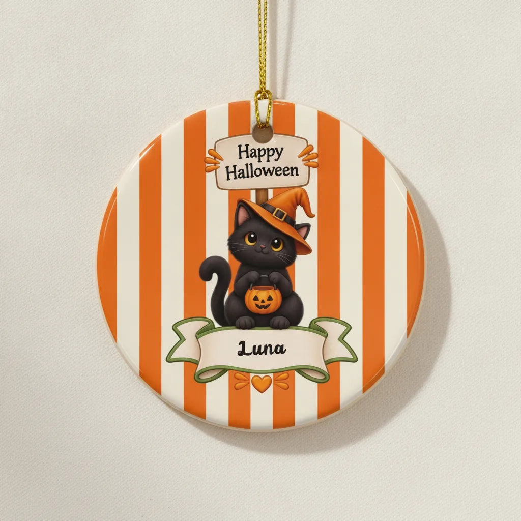 Personalized Halloween Ceramic Ornament – Custom Character & Name