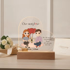 Personalized Couple Acrylic Heart LED Night Light – Custom Our Story Anniversary Gift