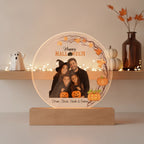 Personalized Family Halloween Acrylic LED Night Light – Custom Photo Gift with Names