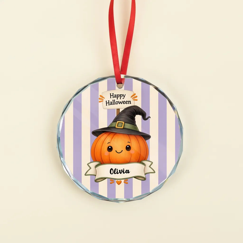 Personalized Halloween Glass Ornament – Custom Character & Name