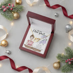Personalized Interlocking Hearts Necklace for Mom – Dear Mom I Love You | Custom Portrait & Name Gift from Daughter or Son