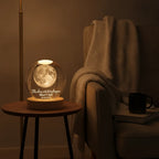 The Day Our Story Began – Personalized Moon Phase Crystal Ball LED Night Light with Names & Message, Anniversary, Wedding & Valentine's Day Gift for Her or Him