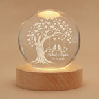 Personalized Lovebirds Tree Crystal Ball Night Light