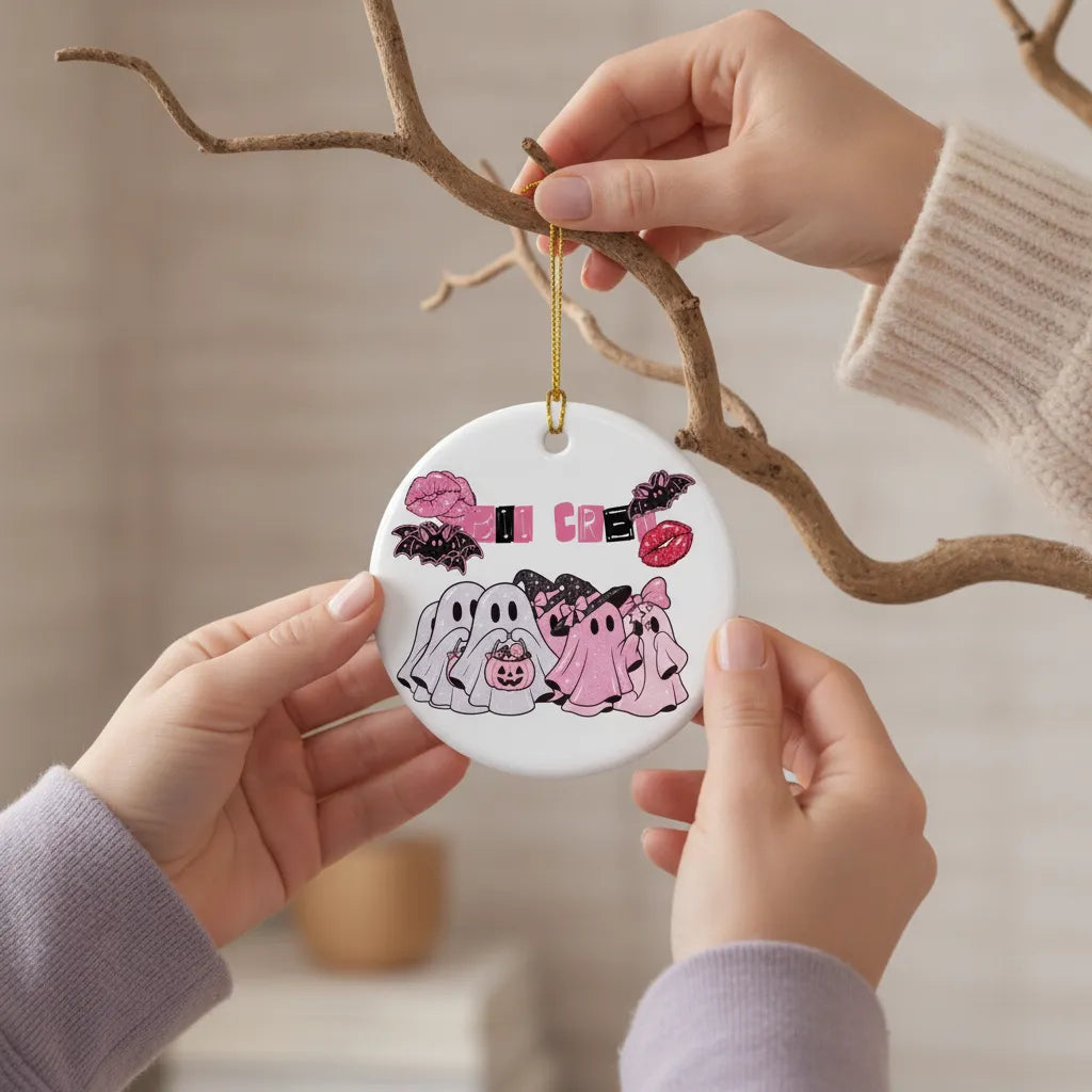 Boo Crew Personalized Ceramic Ornament – Custom Ghost Friends & Text