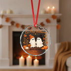 Our First Halloween Personalized Glass Ornament – Couple Names & Year