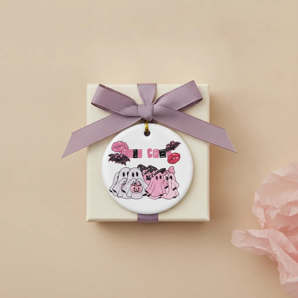 Boo Crew Personalized Ceramic Ornament – Custom Ghost Friends & Text