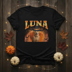 Personalized Halloween Pet T-Shirt – Custom Dog or Cat Name Spooky Moon Shirt