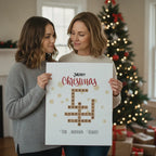 Personalized Christmas Family Crossword Poster – Custom Family Names Wall Art