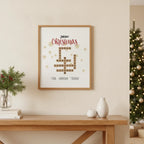 Personalized Christmas Family Crossword Poster – Custom Family Names Wall Art