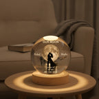 Our Moon Couple Silhouette – Personalized Moon Phase Crystal Ball LED Night Light, Anniversary, Wedding & Valentine's Day Gift for Her or Him