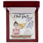Personalized Interlocking Hearts Necklace for Mom – Dear Mom I Love You | Custom Portrait & Name Gift from Daughter or Son