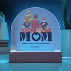 Personalized Acrylic Dome Plaque for Mom – Custom Kids Names LED Night Light Gift from Children | Mother's Day Gift