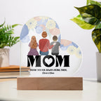 Personalized Mom & Kids Acrylic Heart LED Night Light – Custom Mother’s Day Gift with Names