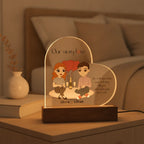 Personalized Couple Acrylic Heart LED Night Light – Custom Our Story Anniversary Gift