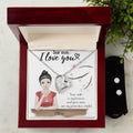 Dear Mom, I Love You | Personalized Forever Love Necklace & Clear CZ Earrings Gift Set