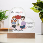 Personalized Couple Acrylic Heart LED Night Light – Custom Our Story Anniversary Gift