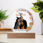 Personalized Family Halloween Acrylic LED Night Light – Custom Photo Gift with Names