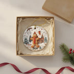 Personalized Gingerbread 3D Relief Ceramic Christmas Ornament