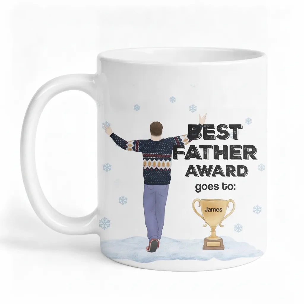 Best Father Award Personalized Dad Mug – Custom Name & Character Gift for Dad