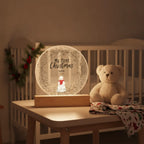 Personalized Baby’s First Christmas Acrylic LED Night Light – Custom Name & Birth Date Keepsake