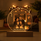 Personalized Family Halloween Acrylic LED Night Light – Custom Photo Gift with Names