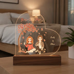 You & Me, We Got This – Personalized Couple Characters & Names Acrylic Heart LED Night Light, Anniversary, Birthday & Valentine's Day Gift for Her or Him