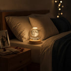 The Day Our Story Began – Personalized Moon Phase Crystal Ball LED Night Light with Names & Message, Anniversary, Wedding & Valentine's Day Gift for Her or Him