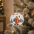 Personalized Gingerbread 3D Relief Ceramic Christmas Ornament