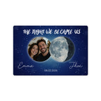 Personalized Couple Moon Phase Metal Sign – Custom Photo & Special Date