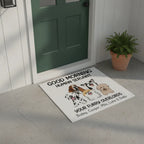 Personalized Dog Doormat – Good Morning Human Servant Custom Pet Mat with Names