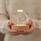 Personalized Lovebirds Tree Crystal Ball Night Light