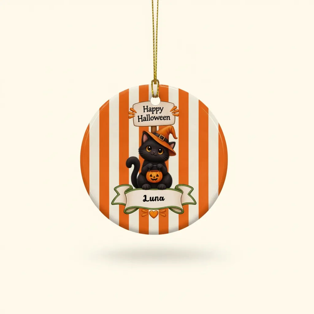 Personalized Halloween Ceramic Ornament – Custom Character & Name
